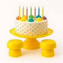 Kit com 2 Mini Boleiras Alegra 14cm+Boleira de 18cm AMARELA