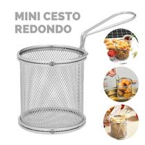 Kit Com 2 Mini Cestos De Fritura Para Servir Porções Feito Em Aço - Clink