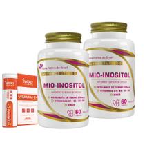 Kit Com 2 - Mio-Inositol + Associações 60 Capsulas 500mg Flora Nativa + 1 Vitamim C+