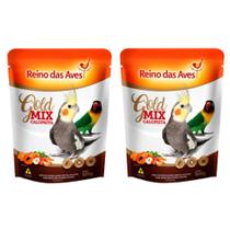 Kit Com 2 Misturas De Sementes Calopsita Gold Mix 500g - Reino Das Aves