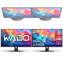 Kit com 2 Monitores Kado Dual 24" 1080p 75 Hz HDMI com Alto-falantes