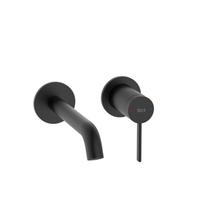 Kit com 2 Monocomando para Lavatorio de Parede Ona Preto Matte Black Celite Kit com 2 Monocomando para Lavatorio de Parede Ona Preto Matte Black Celite