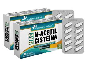 Kit com 2 N@c N - Acetilcisteín@ 600mg 30 Caps - Flora Nativa Kit com 2 N@c N - Acetilcisteín@ 600mg 30 Caps - Flora Nativa