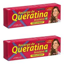 Kit Com 2 Novex Recarga De Queratina Reconstruçao Capilar Forte 80g