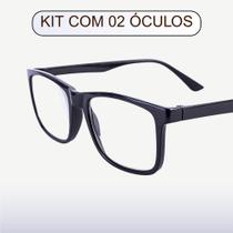 Kit com 2 Óculos de Grau para Leitura / Trabalho / Descanso Unissex - Escolha a Cor e Grau 0.5 - 5.0