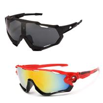 Kit Com 2 Óculos De Sol Ciclismo Esportivo Proteção Uv 400
