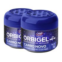 Kit com 2 Odorizadores Cheirinho Automotivo Em Gel Fragrância Carro Novo 55g Orbi Química