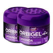 Kit com 2 Odorizadores Cheirinho Automotivo Em Gel Fragrância Lavanda 55g Orbi Química