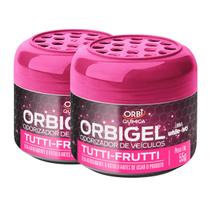 Kit com 2 Odorizadores Cheirinho Automotivo Em Gel Fragrância Tutti-Frutti 55g Orbi Química