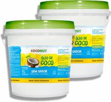 Kit Com 2 Óleo de Coco Sem Sabor 1 Litro Coconut Kit Com 2 Óleo de Coco Sem Sabor 1 Litro Coconut