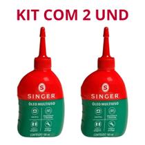 Kit com 2 Óleo Singer 100ml Lubrificante Máquinas Ferramentas Portas