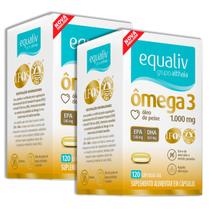 Kit com 2 Ômega 3 EPA e DHA 1000mg 120 Cápsulas Equaliv