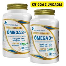 Kit com 2 Ômega 3 TG 60 Cápsulas Flora Nativa Alta Concentração EPA DHA Suplemento Alimentar Kit com 2 Ômega 3 TG 60 Cápsulas Flora Nativa Alta Concentração EPA DHA Suplemento Alimentar