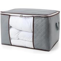 KIT COM 2 ORGANIZADORES DE COBERTORES E ROUPAS COM VISOR 60x40x35 CM