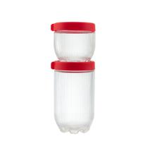 Kit com 2 organizadores em vidro multiuso 450 ml e 940 ml gire e trava