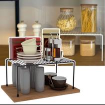 Kit com 2 Organizadores para Cozinha - Prateleira Aramado Kit com 2 Organizadores para Cozinha - Prateleira Aramado