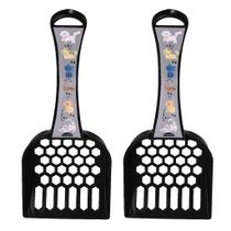 Kit com 2 Pá Higiênica para Limpar Areia do Gato e Cachorro