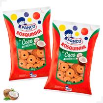 Kit com 2 Pacotes de Rosquinhas Panco Sabor Coco 500g Sabor e Qualidade para Deixar Seu Lanche Mais Gostoso