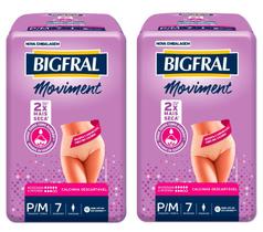 Kit com 2 pacotes de Roupa Íntima Feminina Bigfral Moviment P/M 2x7 Un.