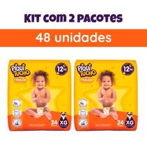 Kit com 2 Pacotes Fraldas Descartável Infantil Piquitucho Cremer Mega XG 48 Unidades