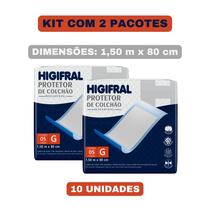 Kit com 2 pacotes Protetor de Colchão Lençol Absorvente Higifral Tamanho G