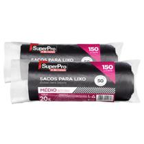 Kit com 2 pacotes Saco De Lixo 150L SuperPro 50un Cada