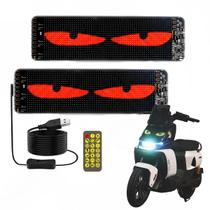 Kit com 2 Painel de Led Flexivel RGB Tela Olhos Imagens Texto Programável para Moto Carro 16x32