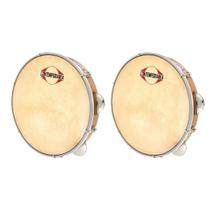 Kit com 2 Pandeiros Contemporânea Light 10 - 20lt Madeira Couro