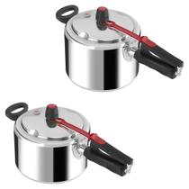 Kit Com 2 Panelas de Pressão Clock 4,5 Litros e 3 Litros Original Polida Fechamento Interno