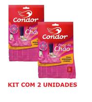 Kit com 2 Panos de Chão De Limpeza Geral Microfibra Alta Absorção - CONDOR