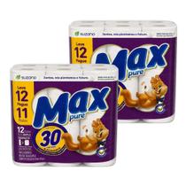 Kit com 2 Papel Higiênico Folha Dupla Macio 30m Neutro Max Pure 12 Unidades Rolos Kit com 2 Papel Higiênico Folha Dupla Macio 30m Neutro Max Pure 12 Unidades Rolos