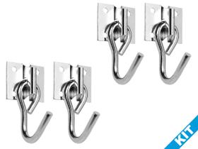 Kit Com 2 Par de Gancho Para Armar Rede De Dormir Descansar