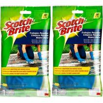 Kit com 2 Pares de Luva Limpeza Pesada SCOTCH Brite TAM M Azul 3M Kit com 2 Pares de Luva Limpeza Pesada SCOTCH Brite TAM M Azul 3M