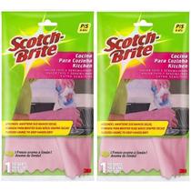 Kit com 2 Pares de Luva para Cozinha SCOTCH-BRITE TAM P Rosa 3M