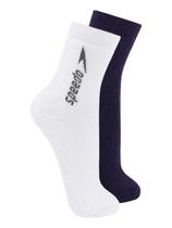 Kit com 2 Pares de Meias Esportiva Cano Médio Speedo 8032 Colorido