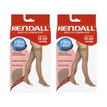 Kit com 2 Pares de Meias Kendall Sem Ponteira 1712 Média Compressão Mel