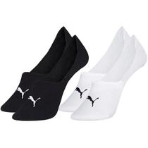 Kit com 2 Pares de Meias Puma Modelo Sapatilha Lisa Básica Esportiva Calcanhar Verdadeiro Invisível