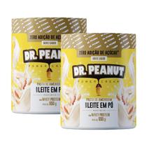 Kit com 2 pastas de amendoím dr. peanut 600g leite em pó