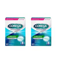 KIT com 2 Pastilha de Limpeza 3 Minutos com 30 Corega Tabs KIT com 2 Pastilha de Limpeza 3 Minutos com 30 Corega Tabs