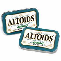 Kit com 2 Pastilhas Altoids Wintergreen 50g Curiously Strong Mints Hortelã Clássico Lata