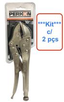 Kit com 2 pçs Alicates de Pressão Reto 10'' Perkon 1004