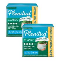 Kit com 2 Pct Roupa Intima Fralda Calça Plenitud Classic Vesti Igual Calcinha G/EG 32 Uni