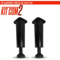 Kit com 2 Pé Pezinho Regulavel Redondo Preto para Moveis Gabinete Armarios Kit com 2 Pé Pezinho Regulavel Redondo Preto para Moveis Gabinete Armarios