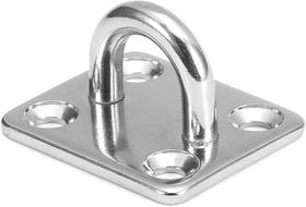 Kit Com 2 Peças De Alça Base 4 Furos De 8mm Em Aço Inox 316