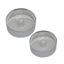 Kit com 2 Peças de Aro Modelador de Hamburguer em Inox com Compactador KIT2DOU Doupan Kit com 2 Peças de Aro Modelador de Hamburguer em Inox com Compactador KIT2DOU Doupan