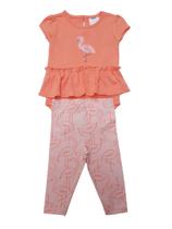 Kit com 2 peças femininas - body manga curta e calça Child of Mine by Carter's