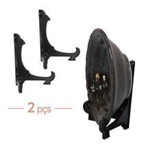 Kit com 2 Peças Suporte Para Pratos e Azulejos Preto 12,5cm