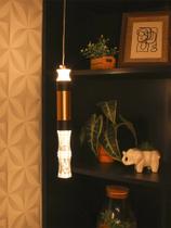 Kit com 2 Pendentes Cilindro Cristal com Bolha LED 8016 Preto e Dourado Bivolt 3 Watts Kit com 2 Pendentes Cilindro Cristal com Bolha LED 8016 Preto e Dourado Bivolt 3 Watts