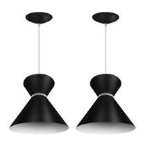 Kit com 2 pendentes luxo preto com branco - decoração para casa ultilidades bw Kit com 2 pendentes luxo preto com branco - decoração para casa ultilidades bw