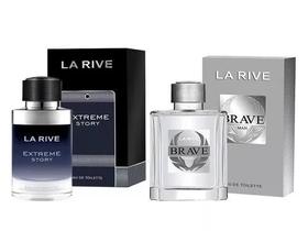 Kit com 2 perfume masculino la rive extreme story 75ml + brave 100ml
